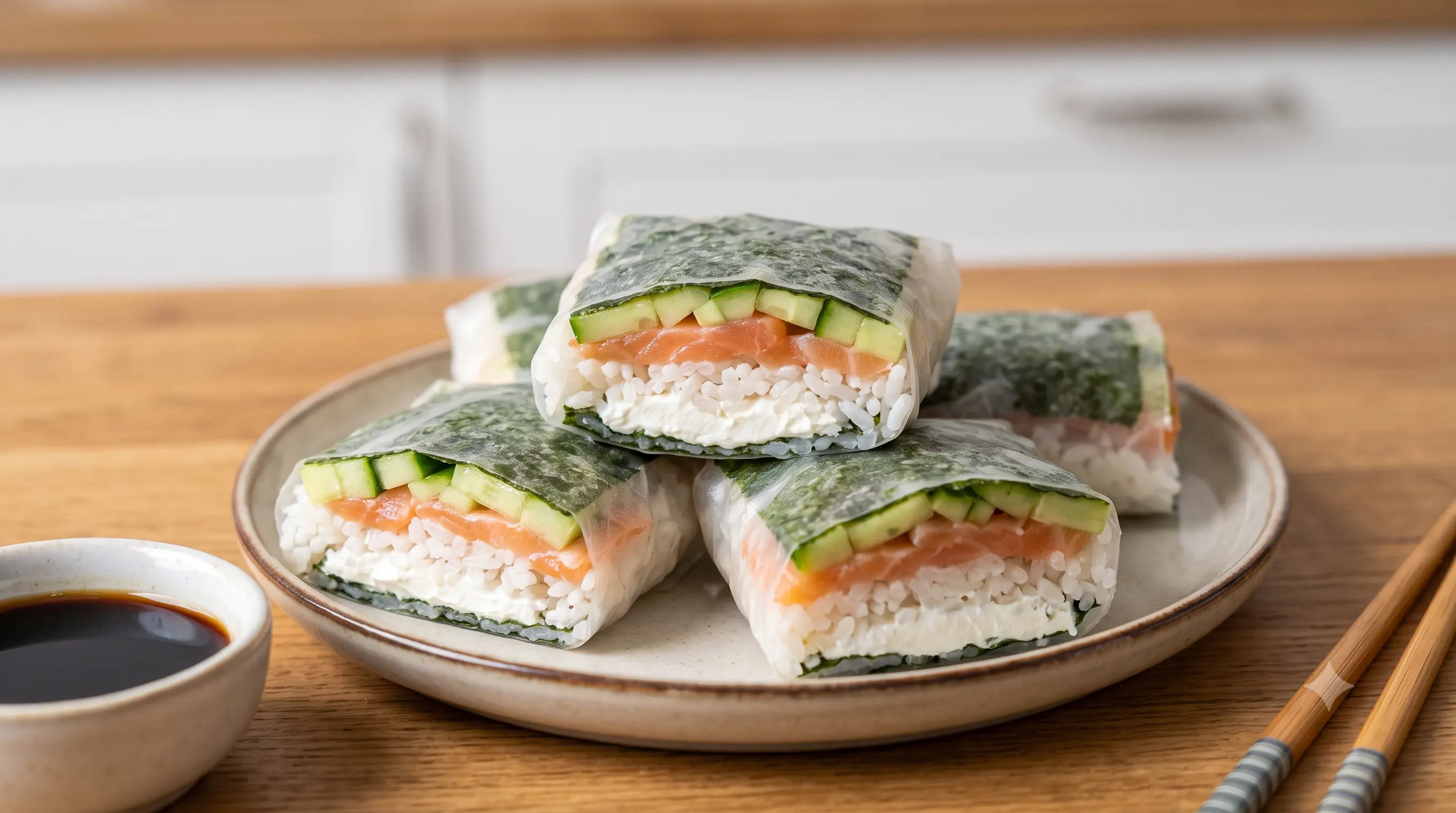 Skládané sushi  v rýžovém papíru
